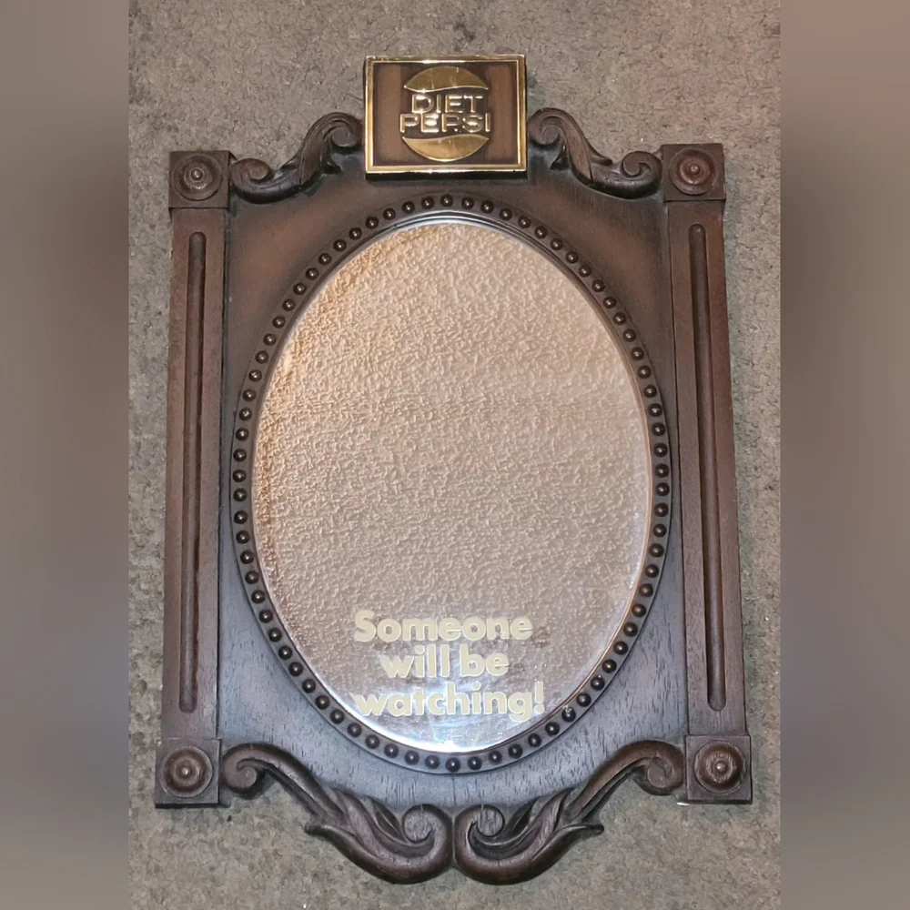 Pepsi Decorative Wall Mirror with Brown Frame